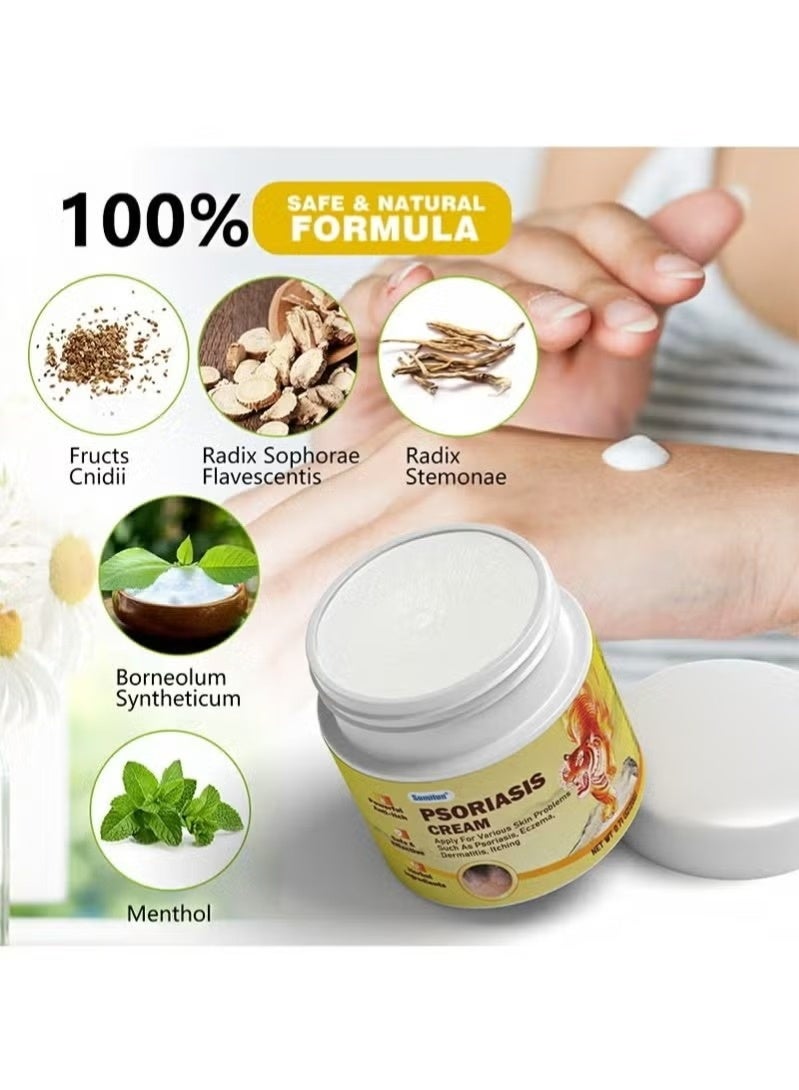 Sumifun Psoriasis Cream，Natural Chinese Herbal Eczema Psoriasis Creams，Treatment Psoriasis Eczema Cream ，Antibacterial Antipruritic Dermatitis Herbal Ointment，Anti-itch Medical Plaster - Image 3